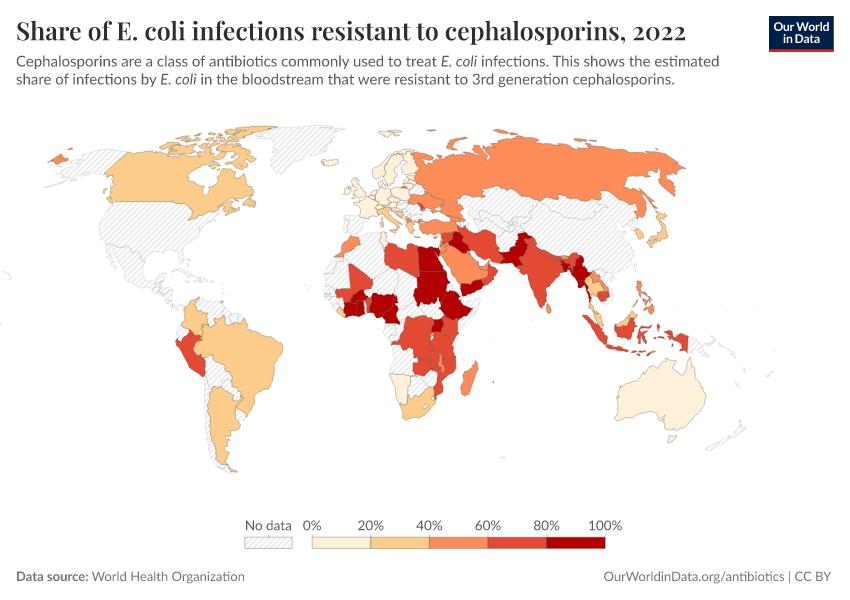 A thumbnail of the "Share of E. coli infections resistant to cephalosporins" chart