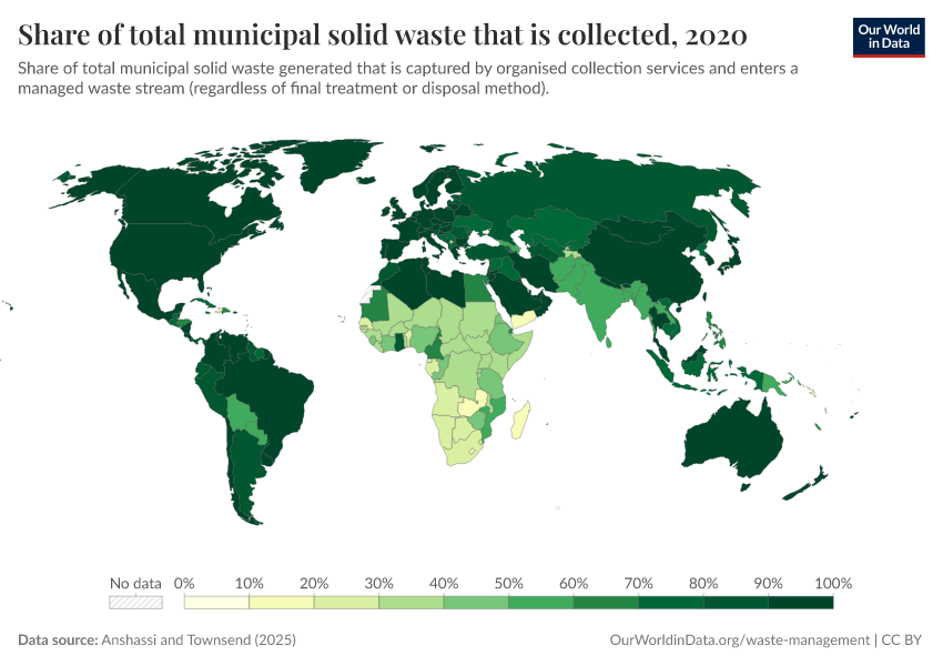 A thumbnail of the "Share of total municipal solid waste that is collected" chart